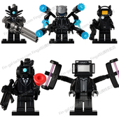 KDL834超级电视人马桶人摄像头人监控人拼装 积木人仔玩具