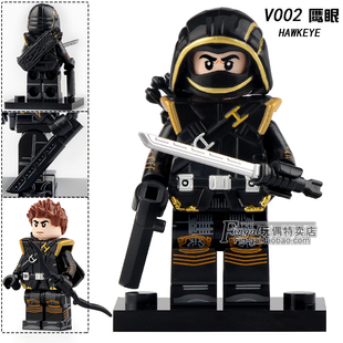 超英复联4鹰眼浪人V002第三方MOC拼装 积木人仔男孩子儿童益智玩具