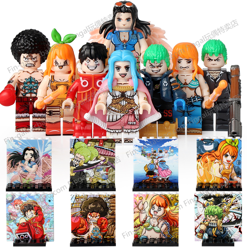 DY604海贼王罗宾娜美索隆路飞第三方拼装积木人仔儿童玩具