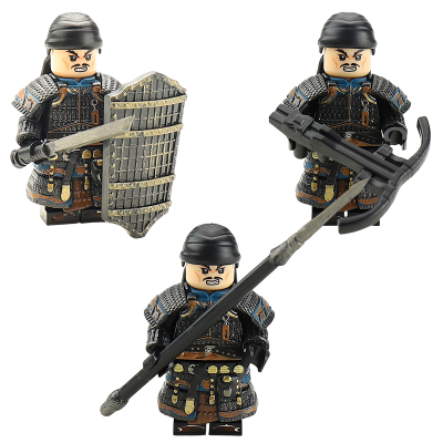 KP813古代唐朝陇右军士兵铠甲历史战争拼装积木玩具人仔拼装玩具