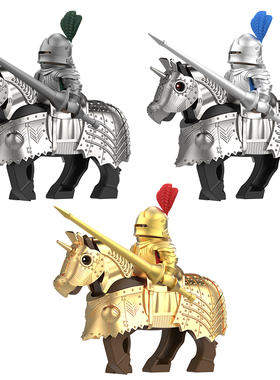 DY331-333中世纪骑士中古哥特骑士重甲士兵铠甲拼装积木人仔玩具