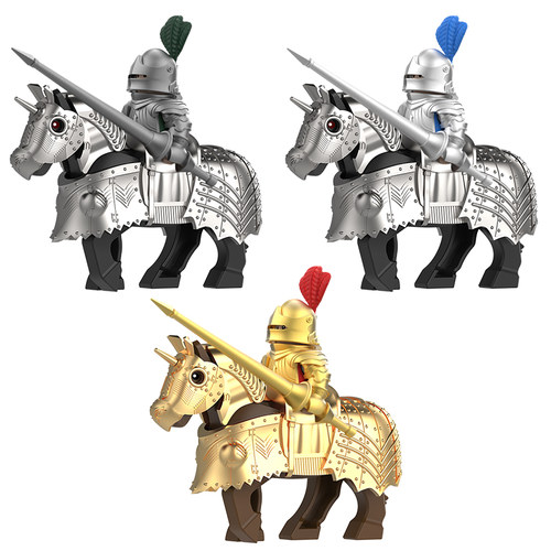 DY331-333中世纪骑士中古哥特骑士重甲士兵铠甲拼装积木人仔玩具