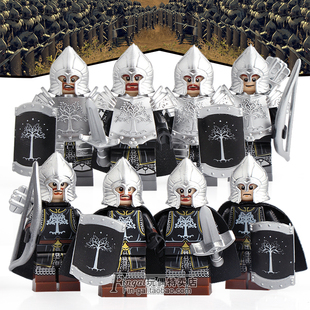 科睿积木KT1014中古骑士魔戒刚铎兵剑步兵弓箭手枪步兵人仔玩具