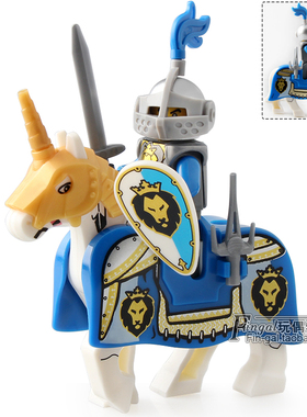 爱享9822中世纪城堡骑士战马动物座骑人仔周边马鞍配件积木玩具
