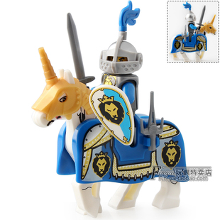 爱享9822中世纪城堡骑士战马动物座骑人仔周边马鞍配件积木玩具