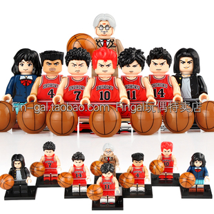 兼容国产动漫KT1060灌篮高手流川枫樱木花道赤目晴子积木人仔玩具