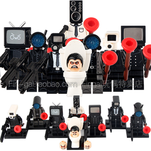 兼容小颗粒积木人仔马桶人KDL818超级电视人监控人音响人拼装玩具