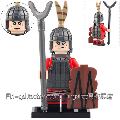 国产KT1093楚汉帝国古代军士兵精锐步兵拼装积木人仔儿童玩具