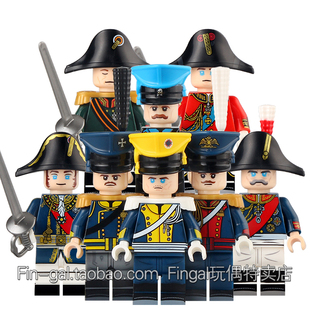 积木人仔 帅将军俄罗斯近卫乌兰骑兵拼装 N041 048拿破仑战争士兵元