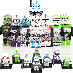 兼容国产X0344回声狼群克隆人士兵187军团拼装积木人仔儿童玩具