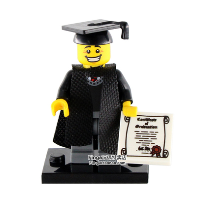 积木毕业学士服玩具抽抽乐