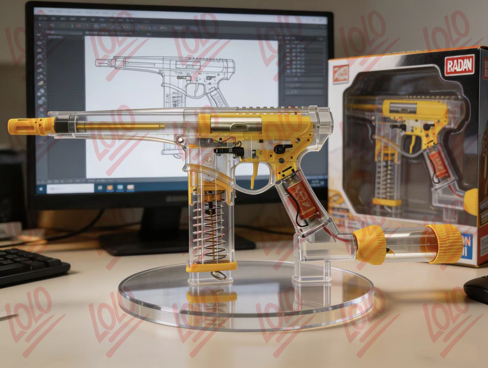 thumbnail for Jurassic 2.0 Cannon Happy Bottle LoLo Silver Transparent SQB Soft Bullet Toy SpeedQB Event Exclusive