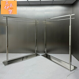 服装店展示架带灯不锈钢落地中岛架买手店高端侧挂式陈列货架