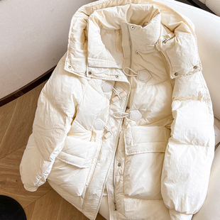 小C家 白鸭绒品质连帽羽绒服女2025年冬季新款加厚保暖上衣外套