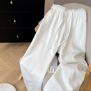 小C家 日系气球裤女士2026新款春款休闲裤宽松阔腿裤蕾丝拼接裤子