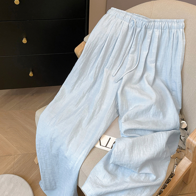 高腰休闲长裤2025新款天丝麻裤子