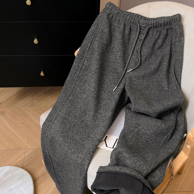 高腰休闲长裤2025新款阔腿糯米裤