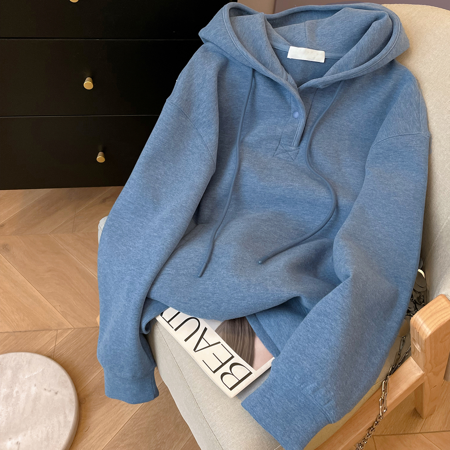 加厚宽松棉休闲连帽卫衣女冬新款