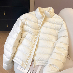 小C家 立领排骨羽绒服女2025新款冬轻薄休闲宽松90白鸭绒保暖外套