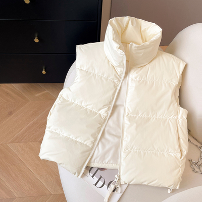 休闲立领鸭鸭羽绒马甲女2025新款
