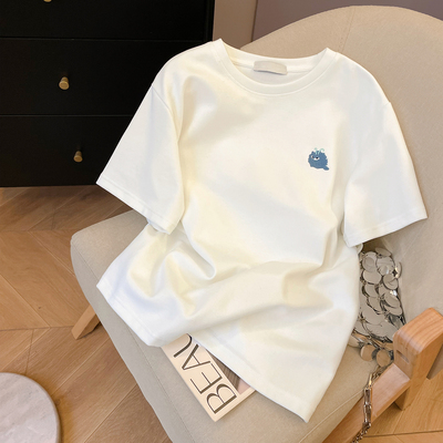 短袖休闲厚款刺绣打底短袖T恤女