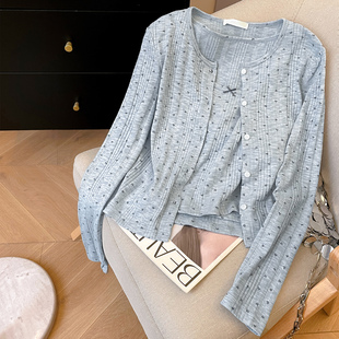 小C家 可爱甜妹套装女2026新款春季短款针织开衫+无袖背心两件套