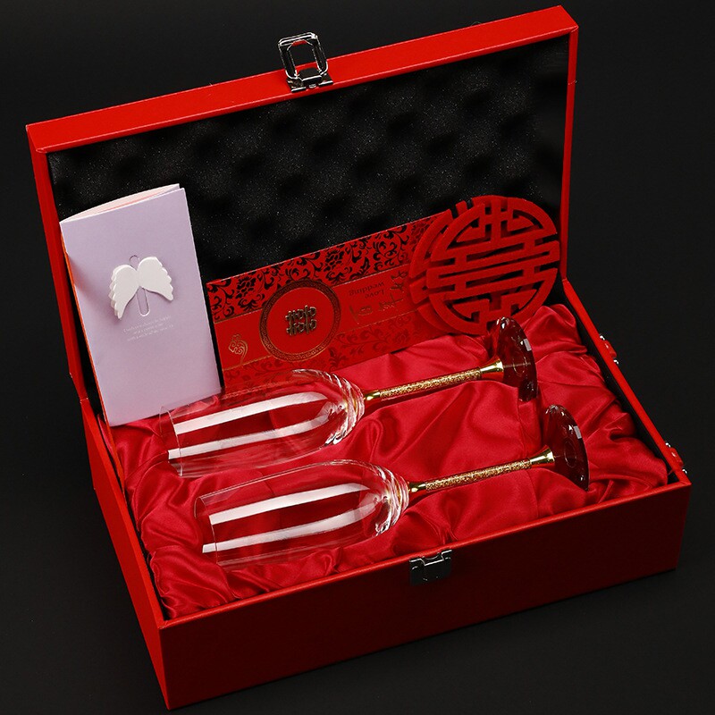 金箔香槟葡萄酒对杯礼盒结婚送礼