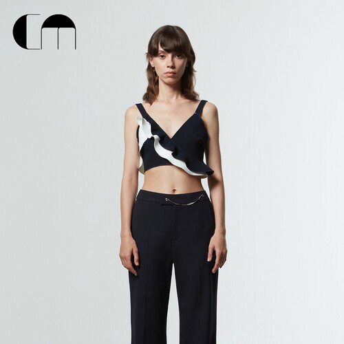 设计师花边时尚吊带背心