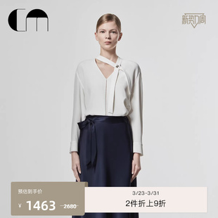 上衣女 系带港风淑白色衬衫 COMME MOI吕燕设计师早春宽松长袖