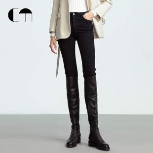 长裤 铅笔裤 MOI吕燕设计师早春女士紧身弹力舒适小脚牛仔裤 COMME