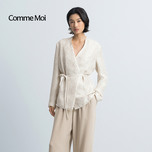 V领系带西装 女装 MOI吕燕设计师2026年早春新款 进口面料COMME
