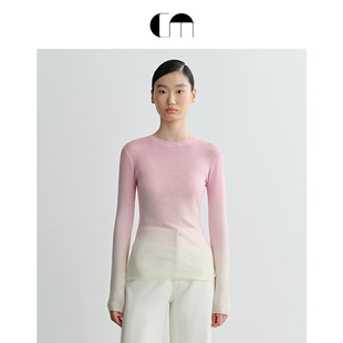 打底衫 修身 MOI吕燕设计师早春女渐变羊毛针织衫 COMME