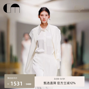 MOI吕燕设计师早春女士亚麻宽松休闲西装 COMME 外套 秀场同款