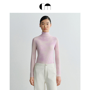 MOI吕燕设计师高领羊毛扎染打底衫 COMME 王珞丹同款