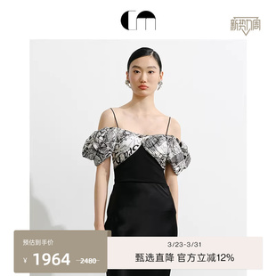 上衣 复古印花拼接褶皱时尚 COMME MOI吕燕设计师早春女装