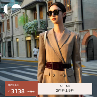 COMME 腰带装 饰羊毛西装 连衣裙 MOI吕燕设计师春夏美拉德简约款