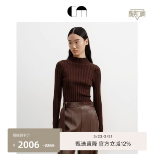 COMME MOI吕燕设计师早春女高领绵羊毛美拉德针织衫