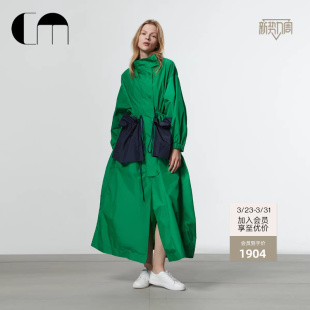 饰长款 MOI吕燕设计师早春口袋装 COMME 风衣外套女 吕燕同款