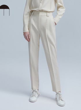 COMME MOI吕燕设计师早春经典挺括美拉德高腰锥形裤