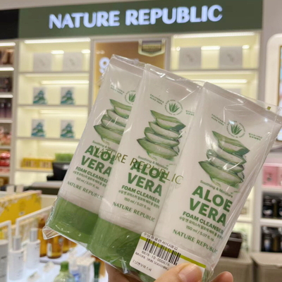 韩国NatureRepublic自然乐园芦荟泡沫洗面奶舒缓保湿清洁毛孔控油