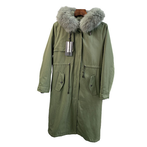 中长款大狐狸毛领可拆獭兔绒毛