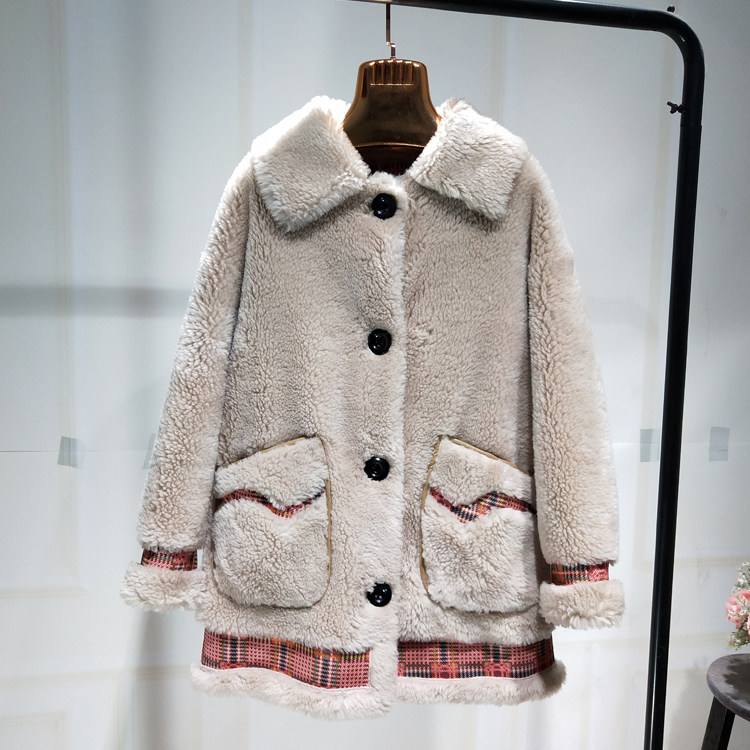 颗粒羊剪绒大衣女2024新款冬艾美利羊羔毛皮草中长皮毛一体外套清,女装/女士精品,皮草,淘宝优惠券,粉丝福利购,淘宝优惠卷