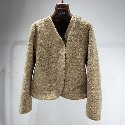 短款秋冬加厚外单订单羊羔毛上衣