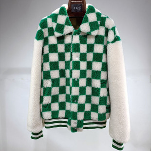 2025新款羊剪绒皮草外套纯羊毛翻领机车款复合皮毛一体羊羔毛大衣