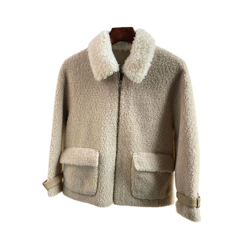 羊羔毛短款小香风皮草