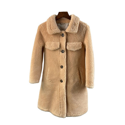 2025冬季新全羊毛翻领皮草外套