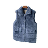 外套反季 羊剪绒背心纯羊毛复合皮毛一体马甲短款 清仓 女装 2025新款