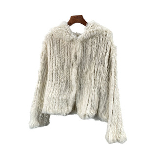 2025秋冬新款加密手工双面编织翻领韩版短款兔毛皮草外套女年轻款