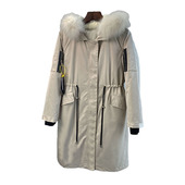 冬新品 派克服中长款 狐狸毛领可拆卸獭兔毛内胆派克大衣女士特k102