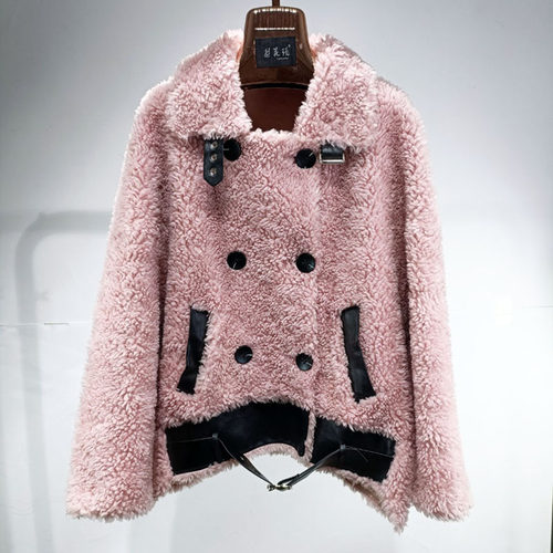 100%真羊毛皮草外套羊剪绒